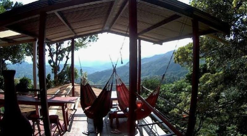 Hammocks overlooking the cloud forest at Lost and Found