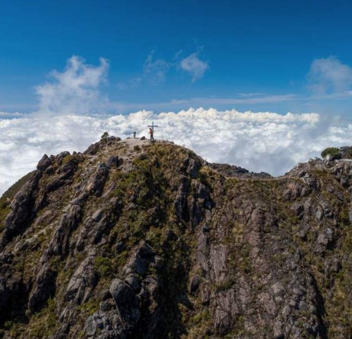 Summit cross of Volcán Barú above the clouds, Chiriquí